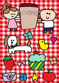 (Children and red check )