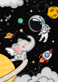 Adventure of Baby Elephant and Astronaut