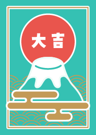 Simple/Lucky Mt.Fuji/ Mint x Red x Gold