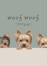 Woof Woof - Yorkie - GREEN GRAY