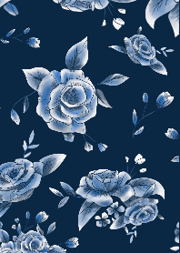 Navy blue flowers simple
