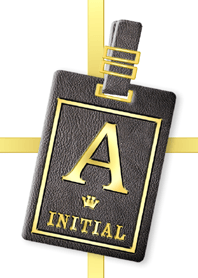 Initial A/Black Leather