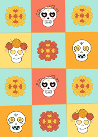 colorful skulls  ver1 (orange)
