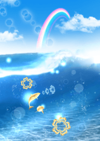 Wish come true,Gold Dolphin Bubble Ring2