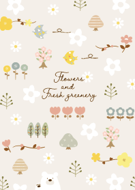 beige Flowers and fresh greenery 05_1