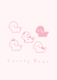 5 dogs (pattern)/dull pink