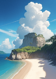 Summer beach, white clouds 5b2E38