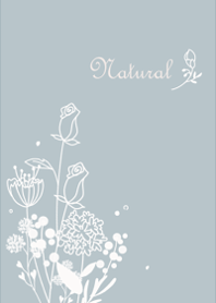 ナチュラルフラワー・ブーケ・くすみブルー