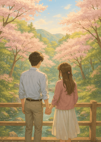 Spring Blossoms By Gentle Stream