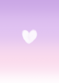 Purple pink gradation and fluffy hearts.