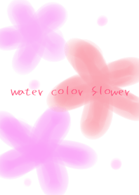 手描き水彩花