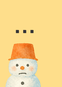 Expressive snowman brown&yellow