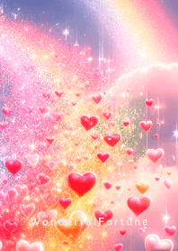 恋愛運UP♡虹とピンクハート