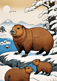 Ukiyo-e - Capybara ffB5b5