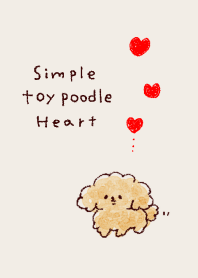simple toy poodle heart beige.