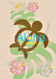 油絵♡幸運のホヌ*ハワイ＊ALOHA+206 砂