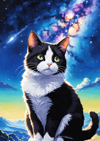 Night Moon Star Cat e553E6