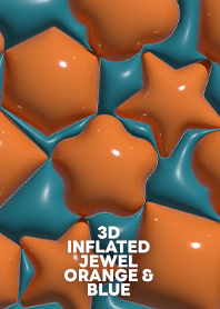 3D INFLATED CUTE JEWEL [ORANGE & BLUE]