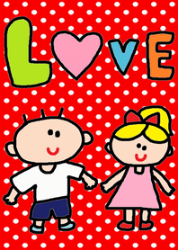 LOVE LOVE x (red dot)