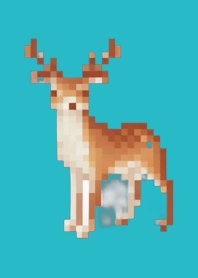 Deer Pixel Art Theme  Green 06