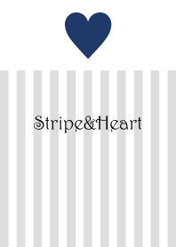 Stripe&Heart - Gray+Navy -