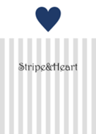 Stripe&Heart - Gray+Navy -