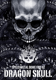 Speed metal bone fire Dragon skull 02