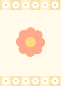 Simple square floral pattern in beige