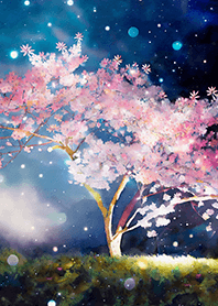 Beautiful night cherry blossoms#350