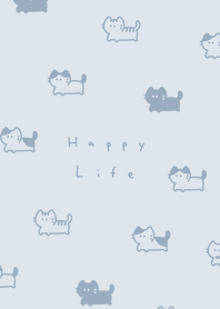 ゆるい猫。淡いブルーグレー
