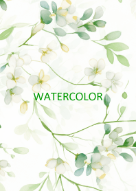 Watercolor-Small green flower 30