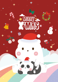 Merry Christmas Sky Rainbow Red