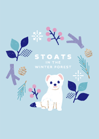 Stoats in the Winter Forest