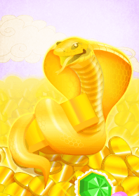 幸運を集める黄金のコブラ