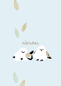 Long-tailed Tit friendly leaf from Japan