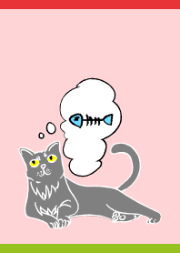 Thinking Cat4 on red