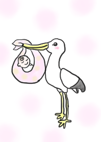 child prayer.Stork and baby.
