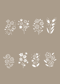 Simple flower pattern (brown)