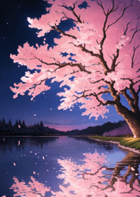 Sakura full bloom at night DTsqH