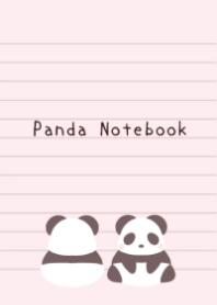 シンプルパンダのノート/ピンク