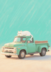 โมจิชอบนอนบนหลังคารถ