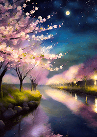 Beautiful night cherry blossoms#2012