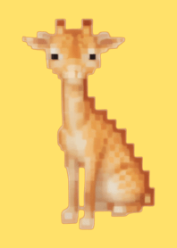 长颈鹿像素艺术主题黄色04