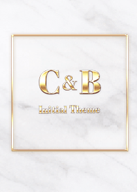 【 C&B 】Initial Theme Gold - ホワイト