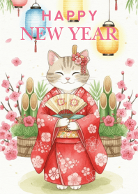 New Year Japanese Lucky Cat
