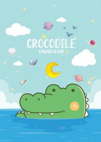 Crocodile On The Sea Light Blue