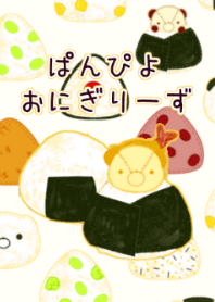 Panda and chick rice-ball