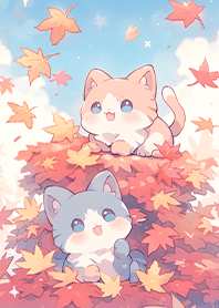 楓葉與小貓咪❤️