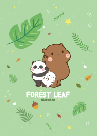 Three Bears Forest Leaf Kawaii
