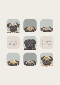 DOGS - Pug  - SKY GRAY